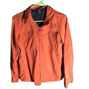 REI co-op orange button down Size Medium Women’s nylon fishing outdoors